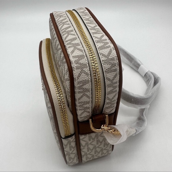 Michael Kors Medium NS Chain Xbody Bag Vanilla/Brown - Picture 9 of 13